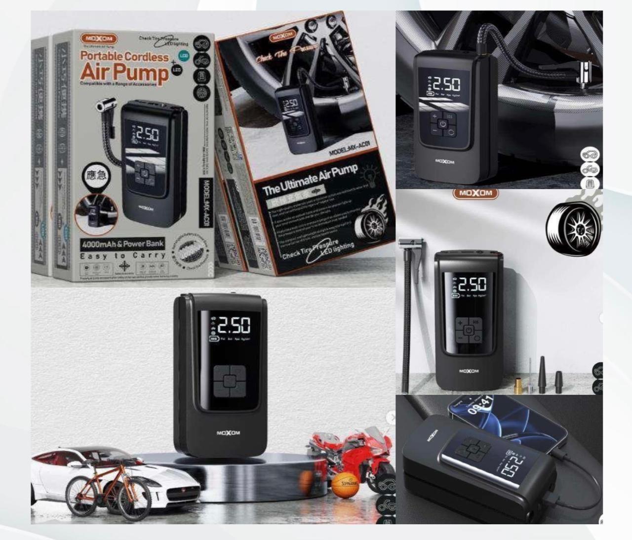 BOMBA DE AIRE PORTÁTIL MOXOM MX-AC01