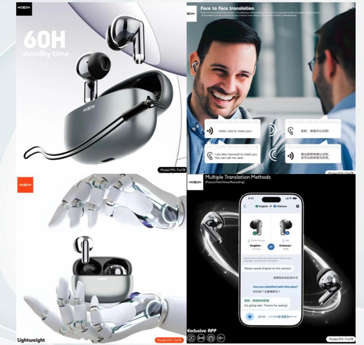 AIRPODS MOXOM MX-TW78 TRADUCTOR DE IDIOMAS