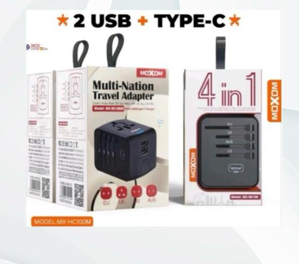 ADAPTADOR MOXOM 4 EN 1 UNIVERSAL MX-HC100M